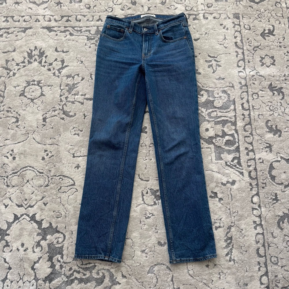 Abercrombie & Fitch Dark Blue Straight Leg Jeans